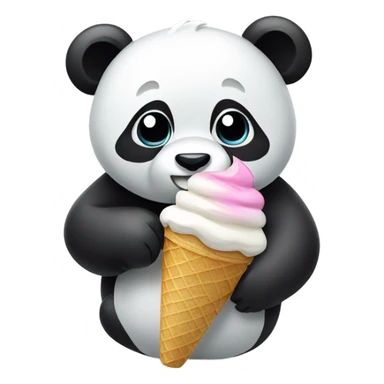 Panda eating ice cream sticker