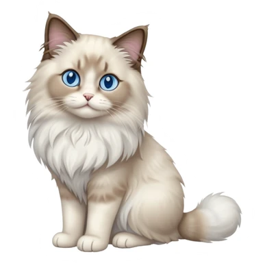 Ragdoll cat sitting full body sticker