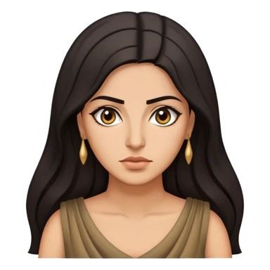 Iraqi woman intense, hair down, dress sticker