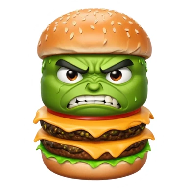 Burger head hulk sticker