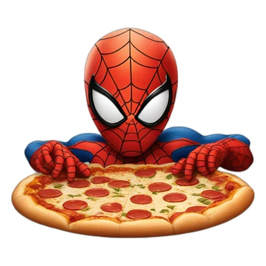 Spider man eating pizza sticker