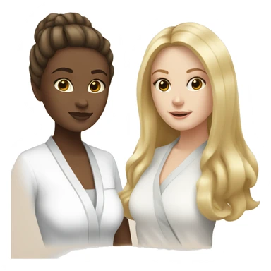 Blonde white girl and brunette white girl spa dat sticker