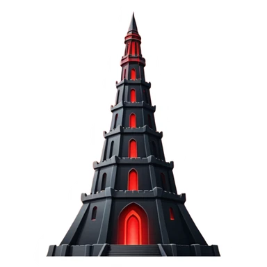 Barad Dúr from Lord of the Rings, Dark, giant Tower, with red beams shooting from the top into the sky sticker