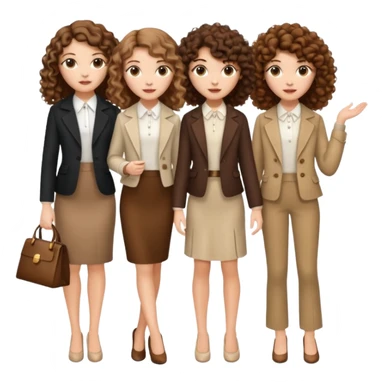 3 white girls, all of off this with brown hair but one whit straight one whit curly and one whit very curly(aesthetic)and chic clothes sticker