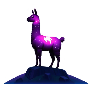 Fortnite llama signal projected in the night sky, similar to Batman's bat signal but with the Fortnite llama silhouette sticker