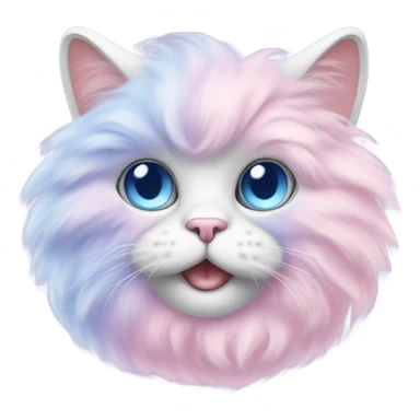 Cotton candy colored cat sticker