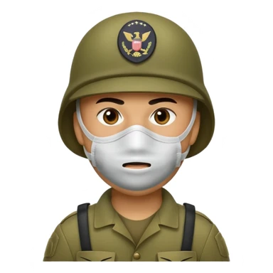 soldier with mouth masks sticker