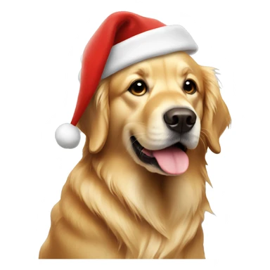 Golden Retriever with Santa hat sticker