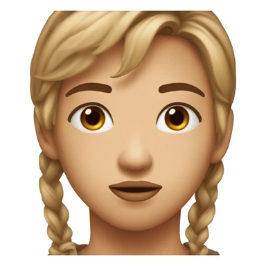 a face with brown light hair and i want an eyebrow raised and the face slightly tilted with the lips puckered up sticker
