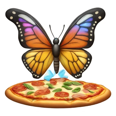 Butterfly eating pizza sticker