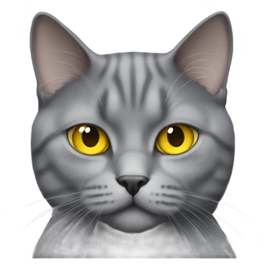 Scottish British gray cat with yellow eyes puffy sticker