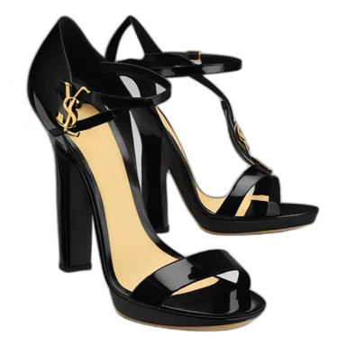 Ysl TRIBUTE heel SANDAL black PATENT LEATHER sticker