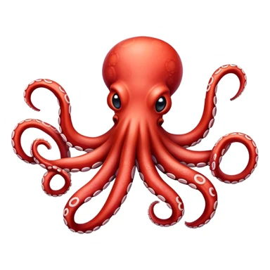 Red octopus with candy cane striped tentacles sticker