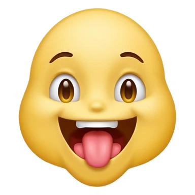 Emoji sticking its tongue out and drooling while looking up ecstatic happy and drooling sticker