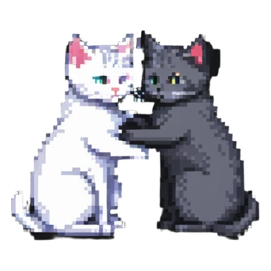 two emo cats in love sticker