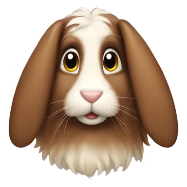 Long haired brown rabbit sticker