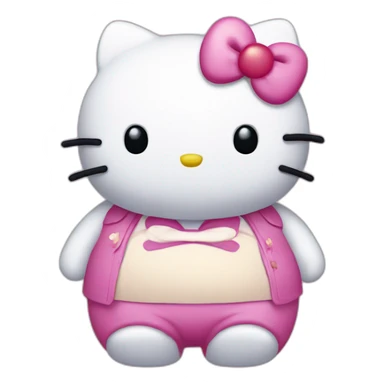 Extremely obese hello kitty sticker