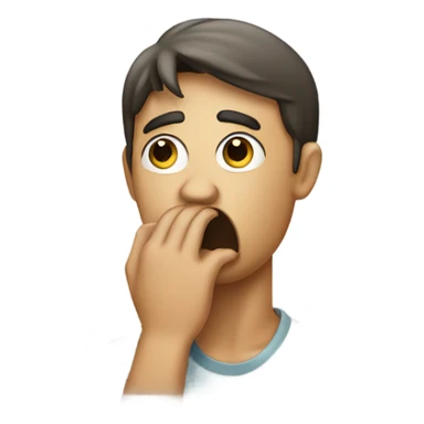 about to throw up with hand covering mouth sticker