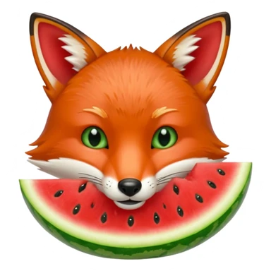 fox eating watermelon sticker
