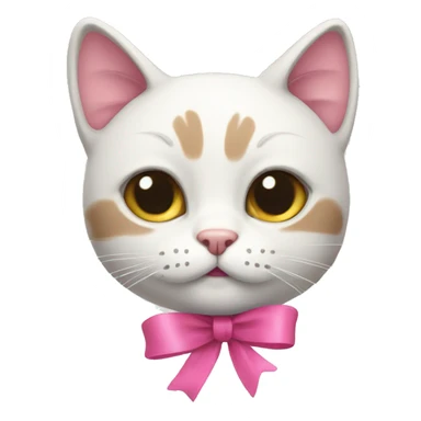 cat with pink ribbon sticker