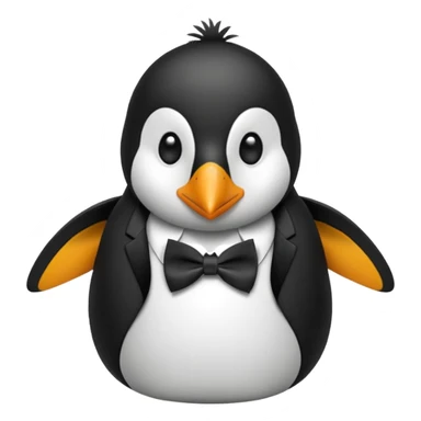 penguin with bow tie diffrent colour tie sticker