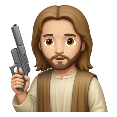 Jesus holding you at gun point  sticker