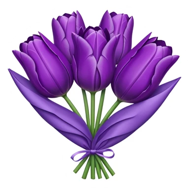 purple tulip bouquet with purple translucent paper wrap sticker