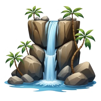 waterfall with rocks and no plants sticker