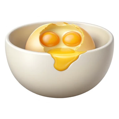 cracked egg in bowl  sticker