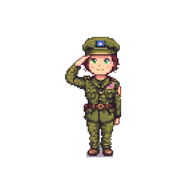 US soldier in military uniform saluting sticker