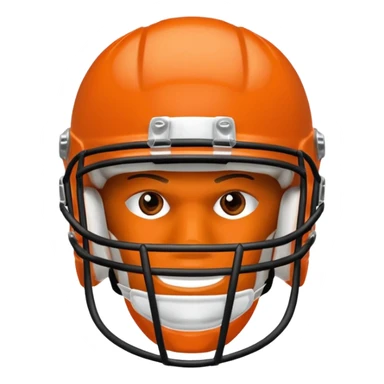 College football player helmet in  orange color  sticker