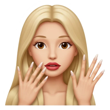 ￼ make a person with really big lips and really long hair and really long nails sticker