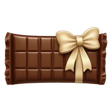 Chocolate bar with beige bow sticker