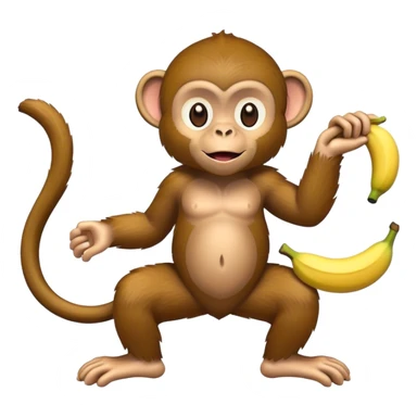 Monkey with banana sticker