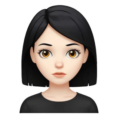 white woman with choppy black hair sticker