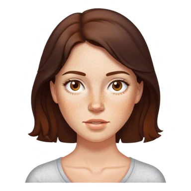 brunette with freckles sticker