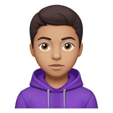 Quincy Brown with dark brown hair, light tan skin, purple outfit sticker
