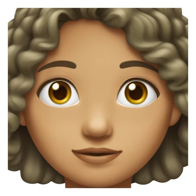 Una niña de 14 años con cabello castaño oscuro ondulado piel blanca ojos verdes  sticker