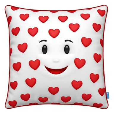 Pillow with a smile and hearts around it  sticker