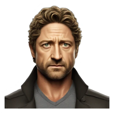 actor gerard butler serious sticker
