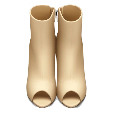 Realistic isolated top view of a pair of beige peep toe high heel ankle boots. sticker