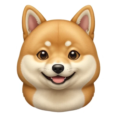 portrait of a shiba dog, smiling with closed mouth, no tongue showing sticker