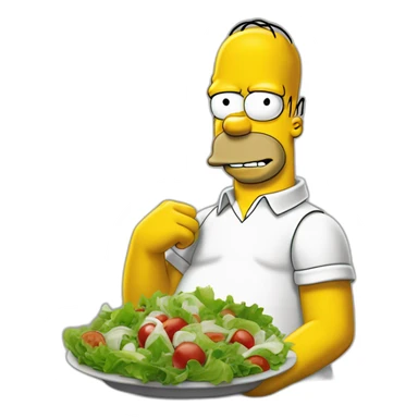 Homer Simpson qui mange de la salades sticker