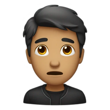 A man wearing a black crying sticker