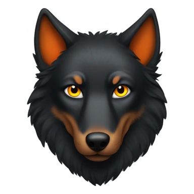 Black wolf with big orange eyes sticker