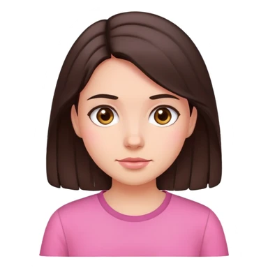 girl with dark brown hair with pink shirt sticker