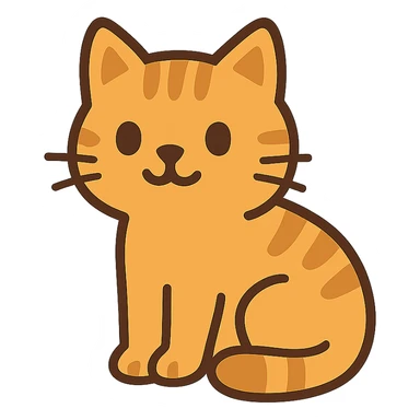 flat toon style cat sticker