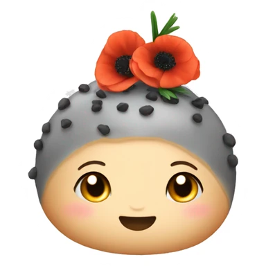 Bun with poppy seeds sticker