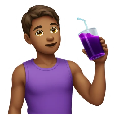 kid drinking purple juice  sticker
