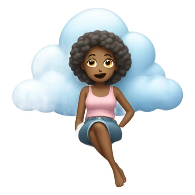 Woman dizzy on a cloud sticker